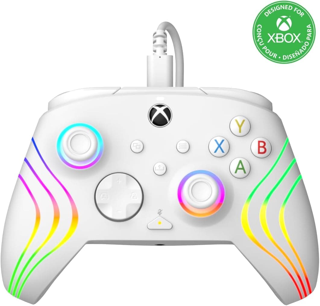 PDP AFTERGLOW XBX WAVE WIRED mando WHITE for Xbox Series X|S, Xbox One, Officially Licensed