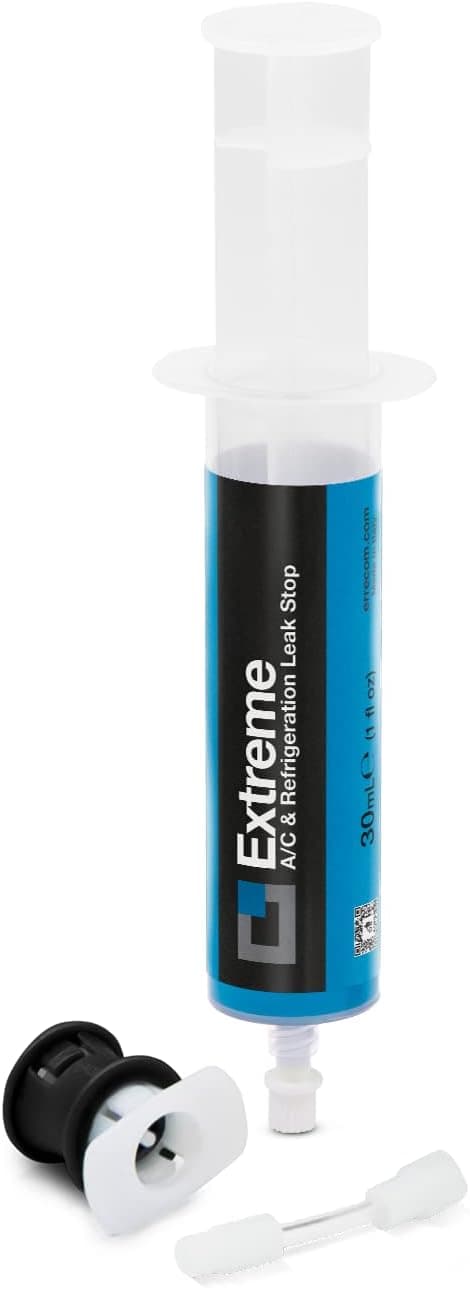 ERRECOM Extreme – 30 ml, Sellador de Fugas para Sistemas de Aire Acondicionado Auto Que utilizan Gas Refrigerante R134a, Incluye Adaptador para Válvula de Carga Lado Baja Presión R134a