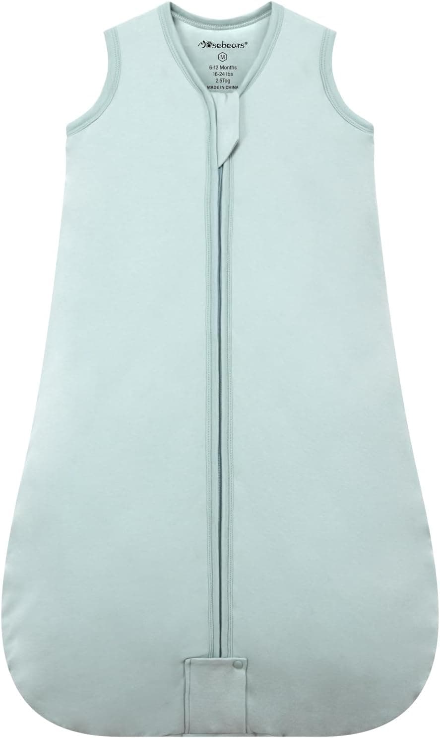 Mosebears Saco de Dormir para bebé de Invierno 2,5 TOG,100% algodón para Diferentes tamaños,Desde el Nacimiento hasta la Edad de 24 Meses para niños(Calm Sage,12-18 Meses)