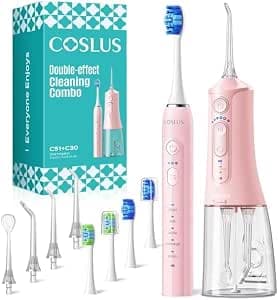 COSLUS C51C30 Cepillo de Dientes Eléctricoo con Irrigador Dental 2-1 Kit
