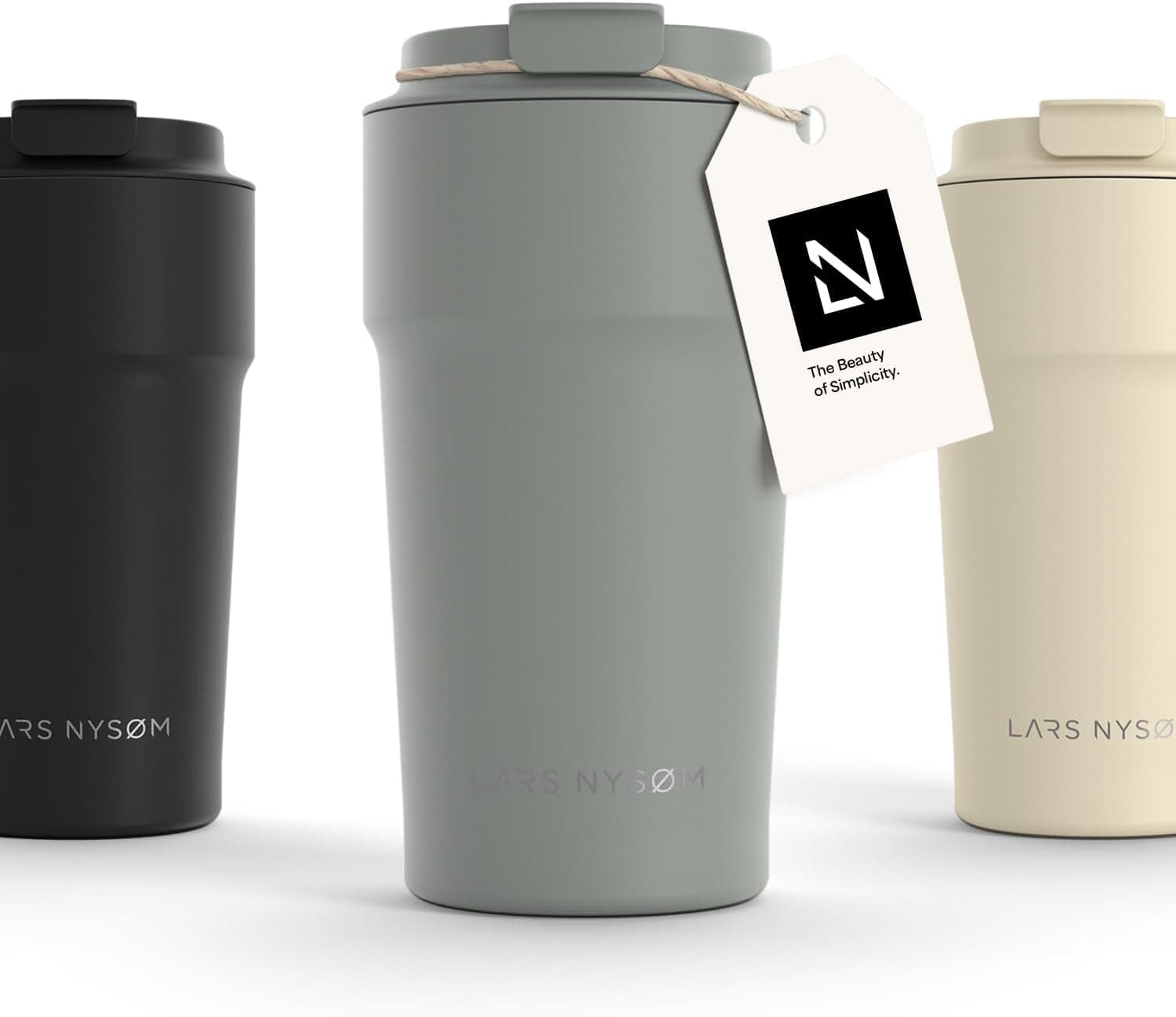 LARS NYSØM Taza Termica Cafe 500ml - Vaso Termo Cafe para Llevar - Aislante