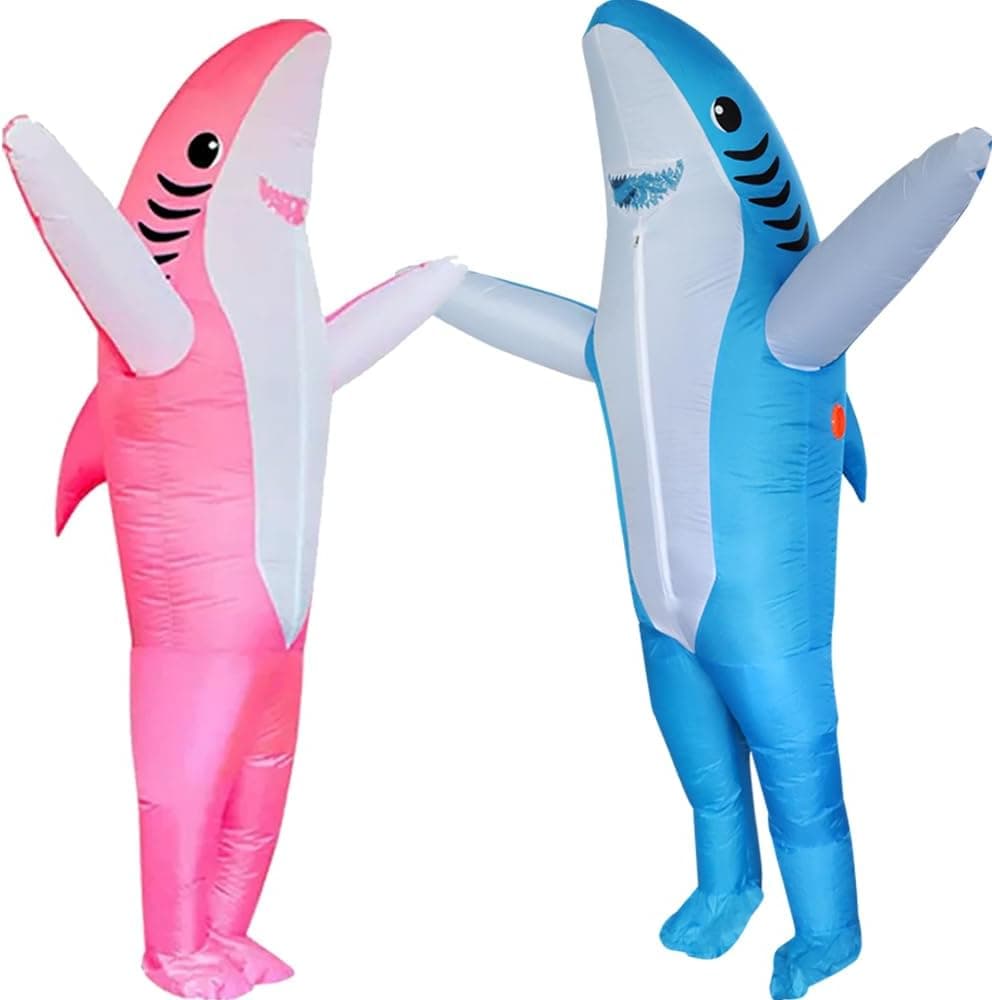 FXICH -Disfraz de tiburón inflable para persona adulta, para Halloween, carnaval, fiestas