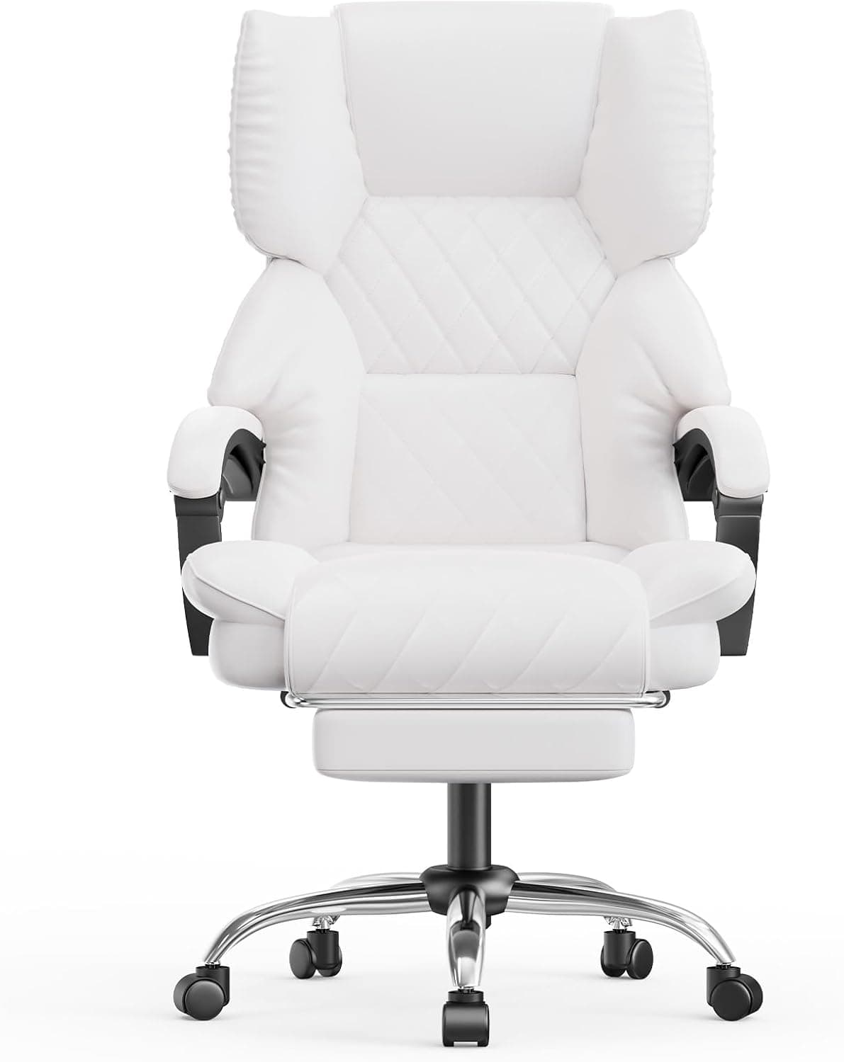 naspaluro Silla de Oficina Ejecutiva con Reposapiés, Respaldo Alto, Blanco