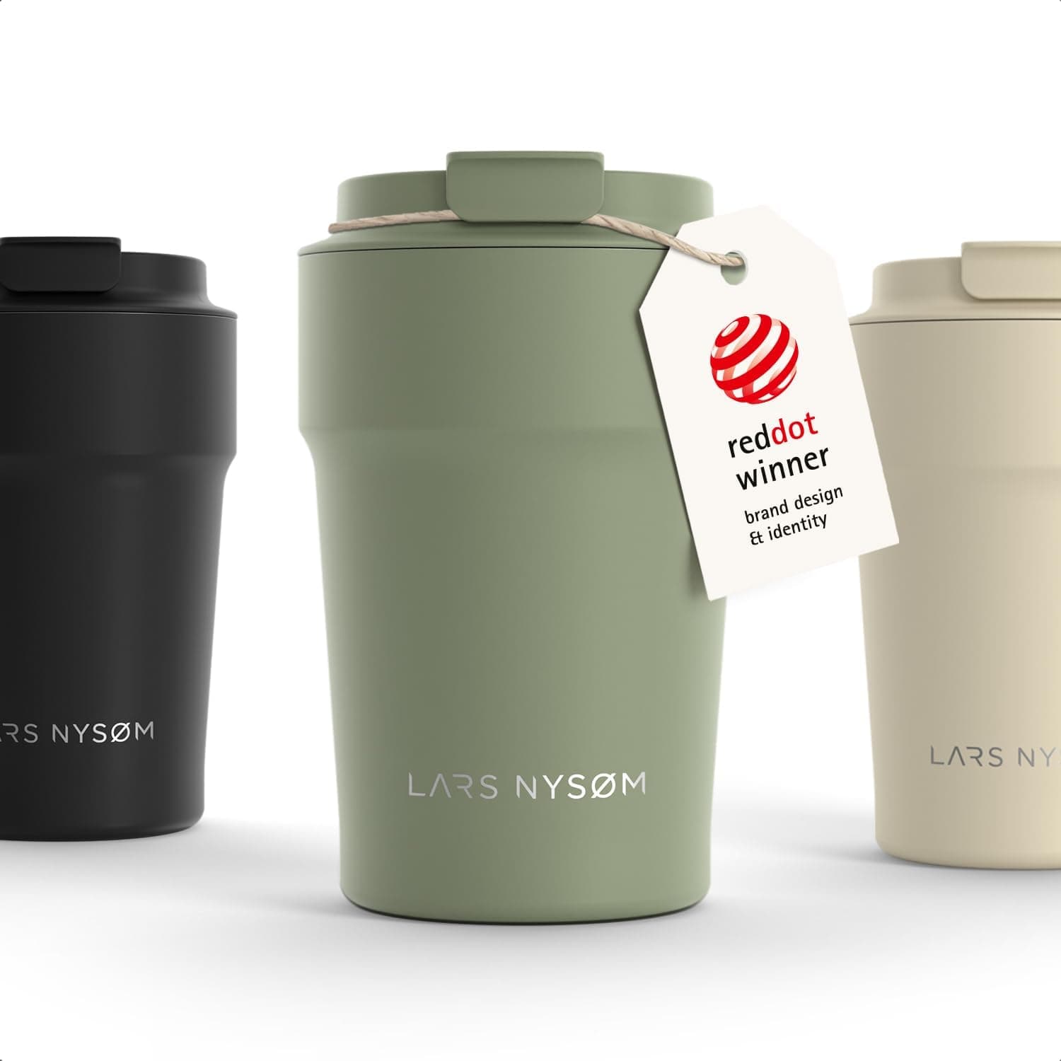 LARS NYSØM Taza Termica Cafe 380ml - Vaso Termo Cafe para Llevar - Aislante