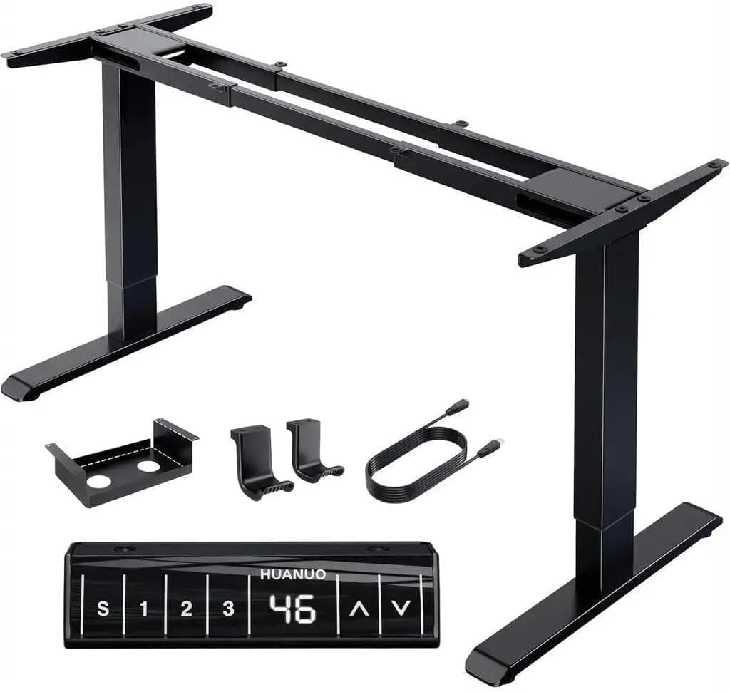 HUANUO Escritorio Elevable Eléctrico, Marco con 2 Motores, Negro