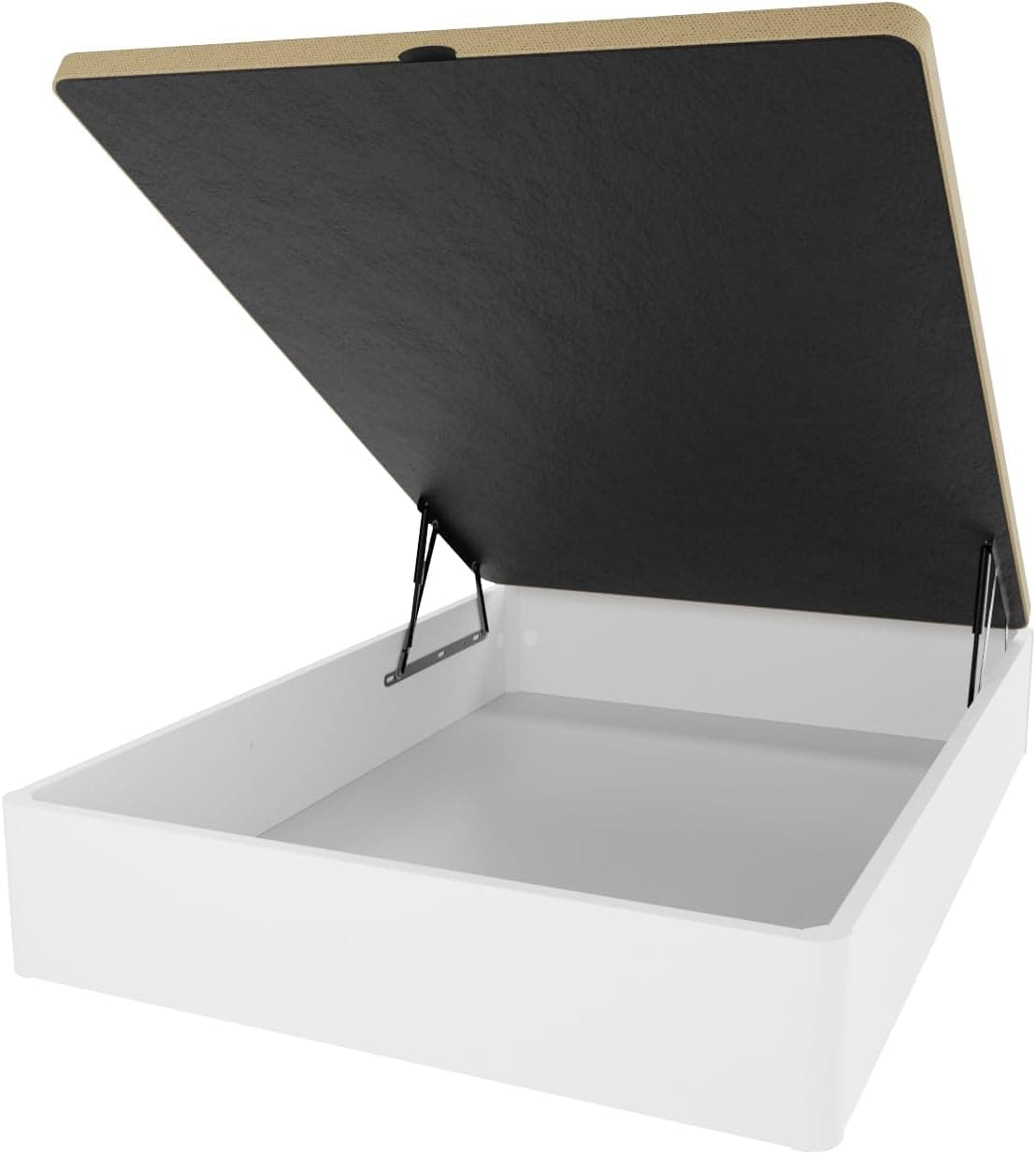 amuéblate Online - Canapé Abatible de Madera Súper Reforzado con Gran Capacidad, Esquinas Redondeadas, 135 x 190, Blanco