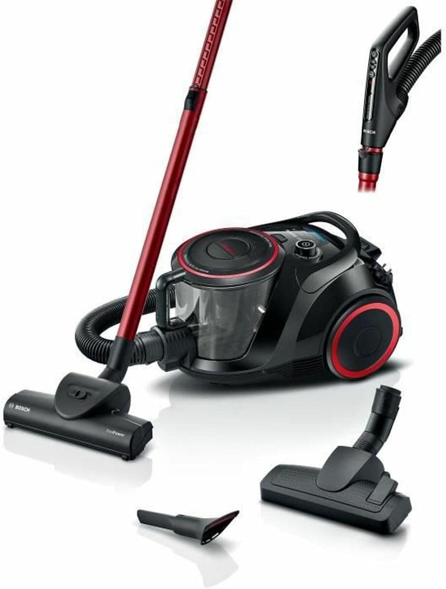 Bosch - Serie 6 Aspirador sin Bolsa, SmartSensor Control, Tecnología QuattroPower, Cepillo Turbo, Filtro HEPA Lavable, Negro, BGS41POW1