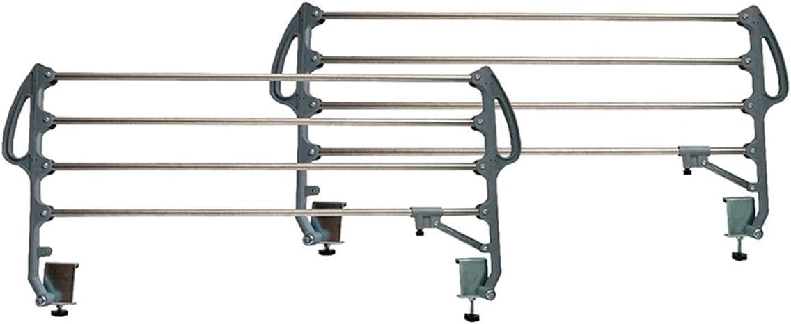 amuéblate Online - Juego de Barandillas Metálicas Geriátricas Reforzadas Abatibles INOX para Cama Articulada con 4 Barras de Seguridad