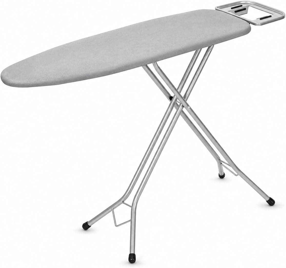 Tabla de Planchar Grande y Plegable con Altura Regulable Desde 70 a 90cm | 132x30cm | Estructura metálica | Soporte de Plancha Antideslizante | Funda rellena de algodón Resistente al Calor | Ligera