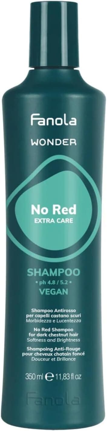 Fanola Wonder No Red Shampoo, Champú Anti Rojo, 350 ml