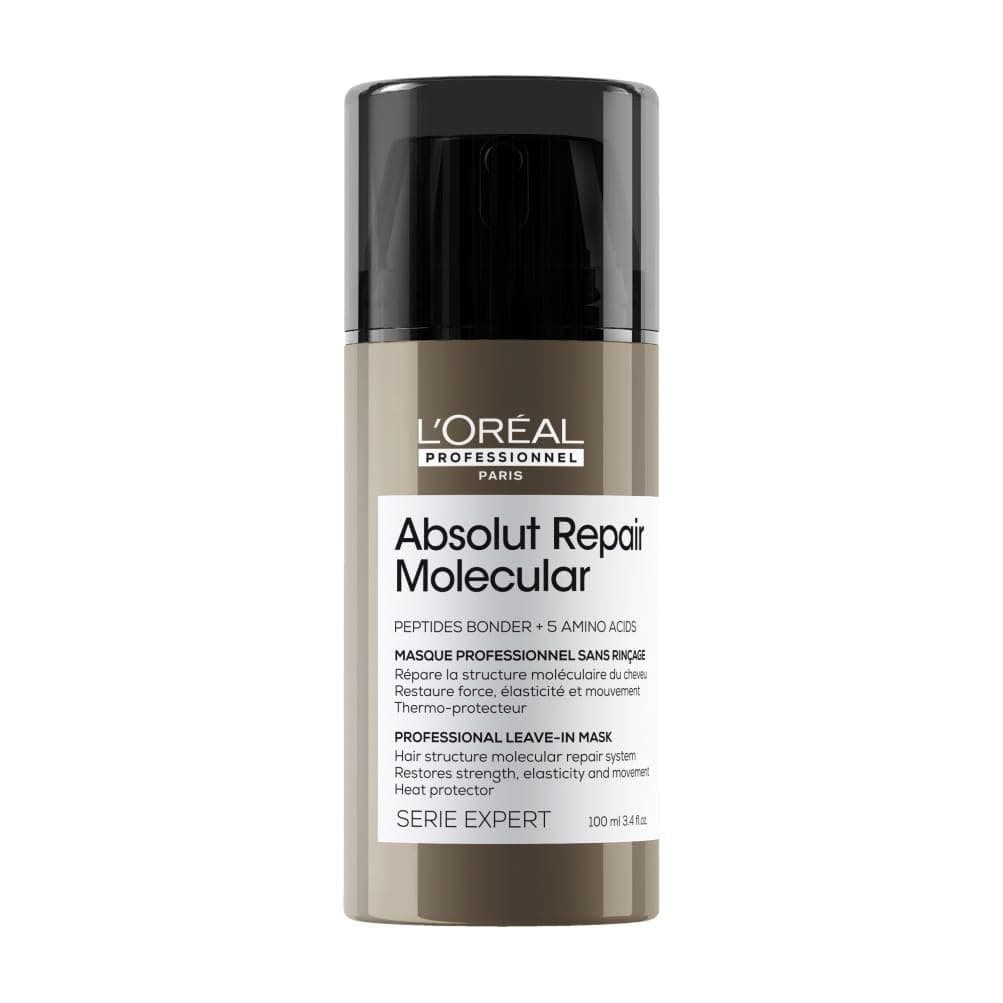 L’Oréal Professionnel, Absolut Repair Molecular Mascarilla Reparadora Sin Aclarado, Textura Crema, Repara Daños y Fortalece, Termoprotección, Fórmula Patentada, para Cabello Dañado