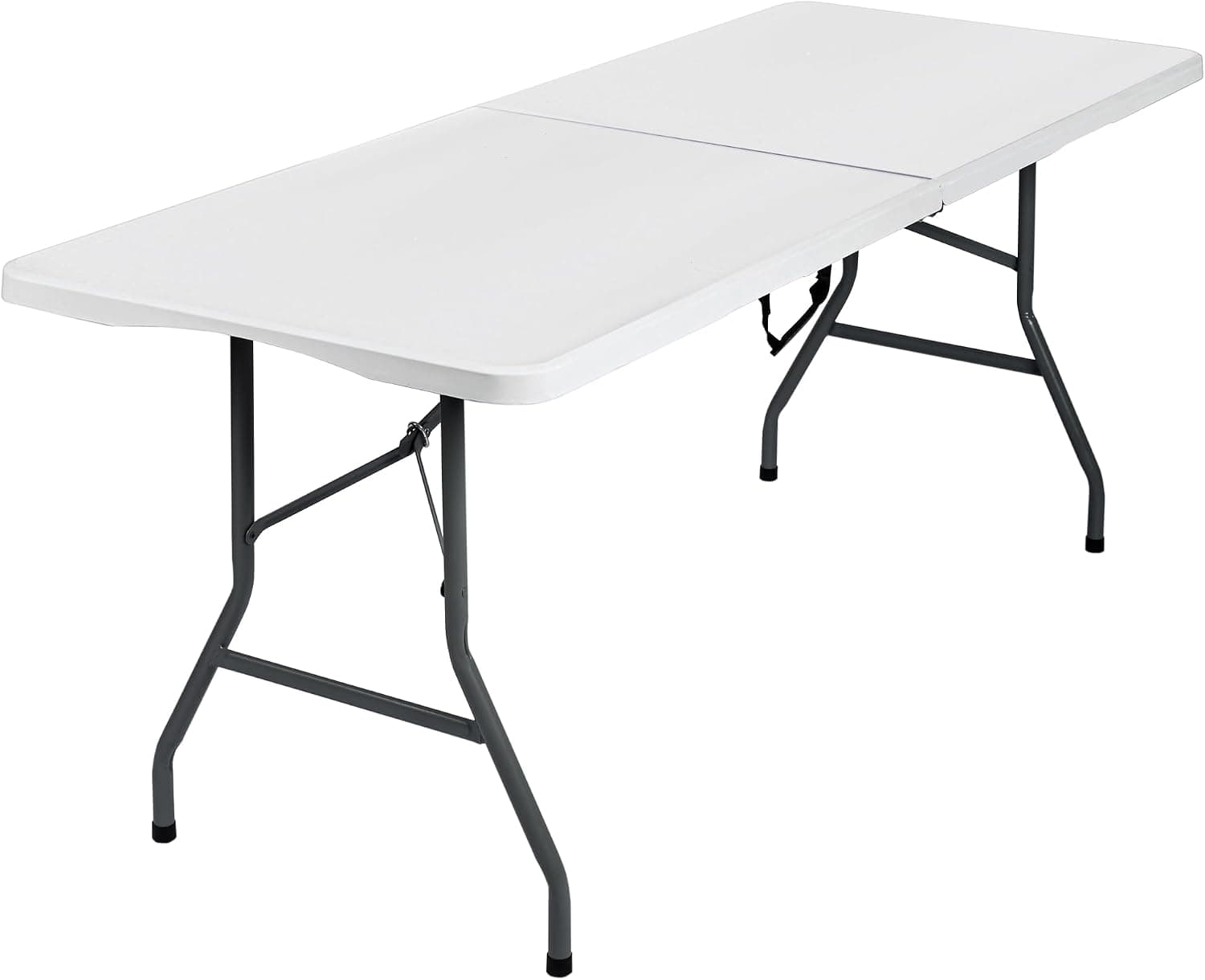 Mesa plegable camping portátil, jardín, catering. Auxiliar y Rectangular 180x70cm. Hasta 150kg de carga. Para exterior e interior. Ideal para 6 personas. Eventos, oficina, estudio, reuniones. Blanca