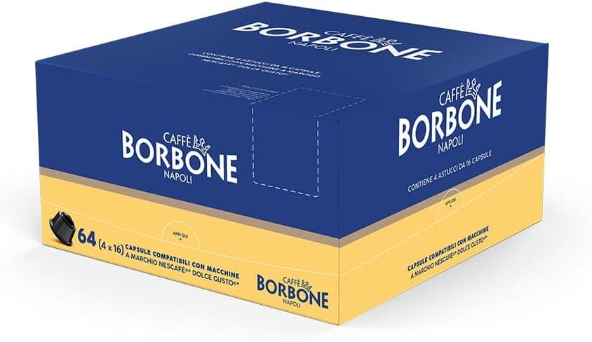 Caffè Borbone Kit de Degustación 64 Cápsulas Compatibles con Dolce Gusto®* - Mix de 4 Envases de 16 Cápsulas con Intensidades Surtidas - Compatibles con Cafeteras de la Marca Nescafè®* Dolce Gusto®*