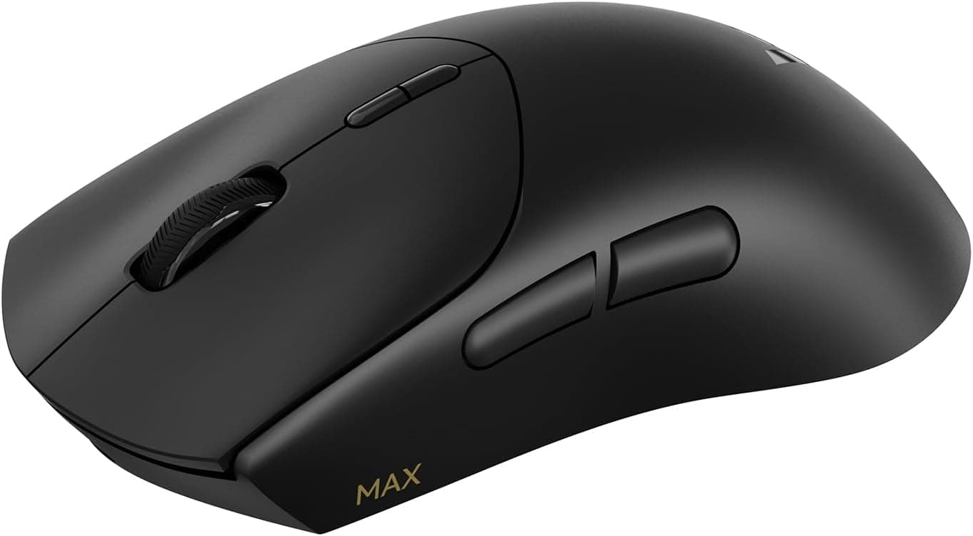 Rapoo VT7 MAX Ratón Gaming Inalámbrico, Sensor PAW 3950 Ultimate, 30000DPI, Verdadero Sondeo de 8000 Hz, Ultraligero 53g, Batería de Hasta 750h, Interruptor Óptico 120M, 10 Botones Programables, Negro