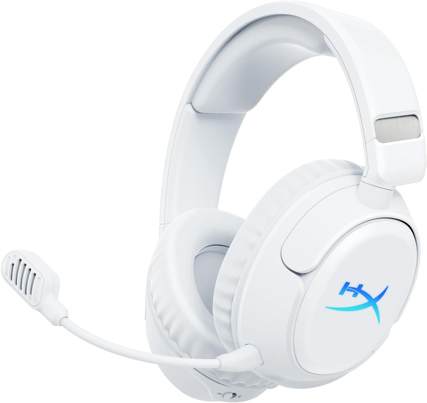 HyperX Cloud Flight 2 – Auricular Gaming inalámbrico, Luces RGB Personalizables, batería 100 Horas, Dual Wireless 2.4GHz y Bluetooth, Instant Pair, PC/PS/Switch/Móvil, Blanco