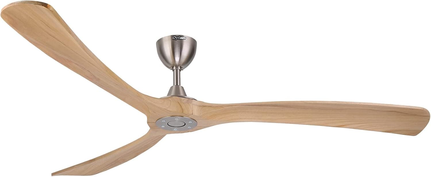Ovlaim 183 cm Ventilador de techo con alas de madera sin iluminación