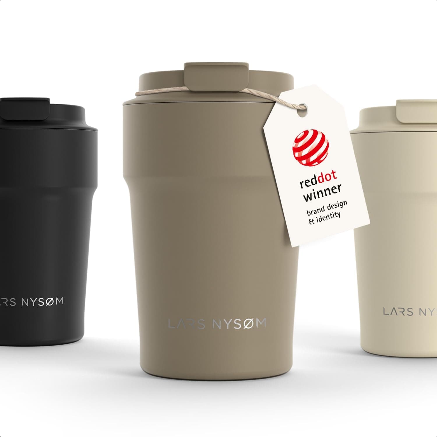 LARS NYSØM Taza Termica Cafe 380ml - Vaso Termo Cafe para Llevar - Aislante