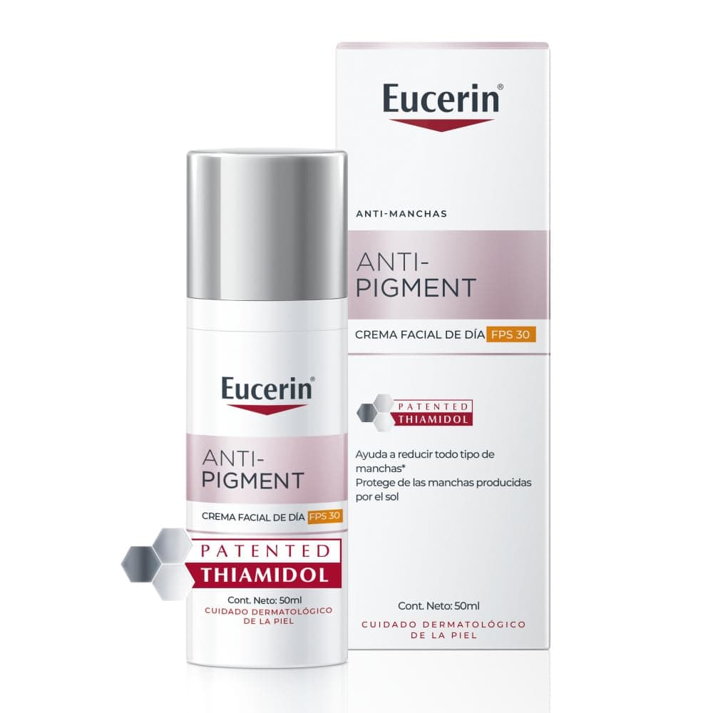 Eucerin Anti-Pigment Crema de Día con FPS 30 (50 ml), crema antimanchas para una piel más uniforme y radiante, con filtros UV y Thiamidol, hidratante facial para todo tipo de pieles