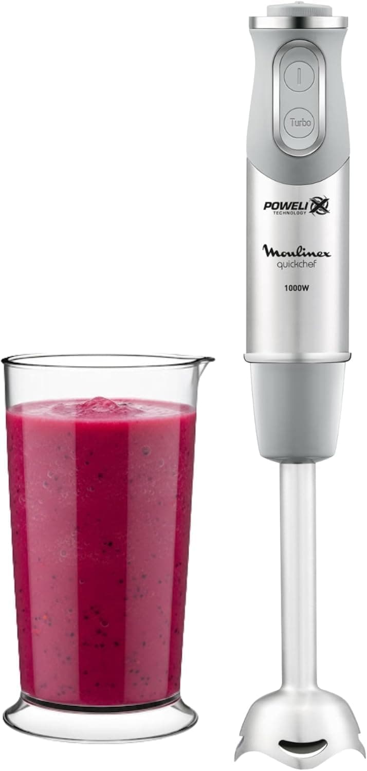 Moulinex QuickChef, Batidora Mano 1000W, 10 Velocidades, Vaso Medidor