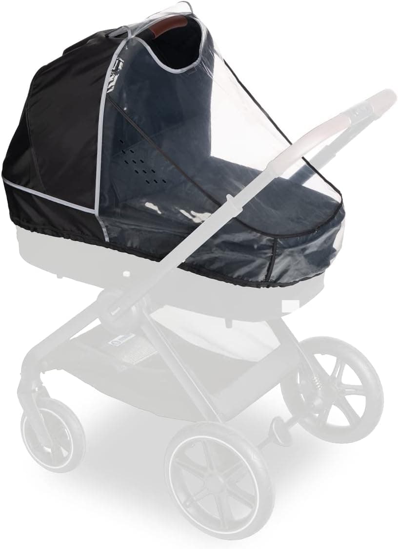 hauck Carrycot Raincover Funda Capazo Universal, Protector Lluvia Carro Bebe Universal, Borde Reflectante, Ventana, Fácil Fijación, Transparente