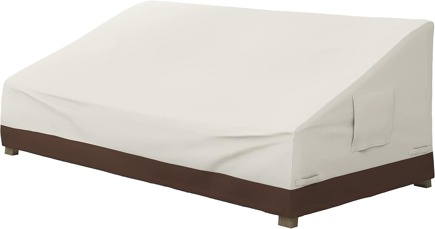 Amazon Basics Funda protectora para sofá de 3 plazas, Beis/ Bronceado