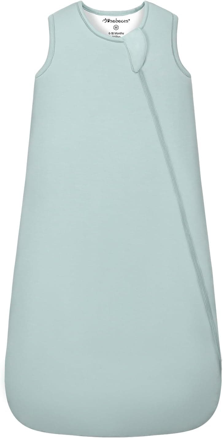 Mosebears Saco de Dormir para Bebé de Invierno Fibra de Bambú 2.5 TOG,Super Suave y cálido.(Calm Sage,6-18 Meses)