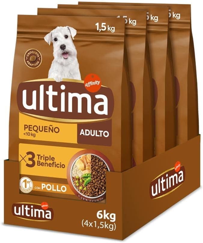 Ultima Pequeño Adult Pollo, Comida seca para perros, Pack de 4 x 1,5kg, Total 6kg