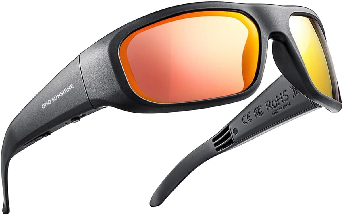 OhO sunshine Bluetooth Audio Sunglasses, Lightweight Open Ear Sport Glasses, 12H Playtime, UV400 ANSI Z87.1, Voice Control