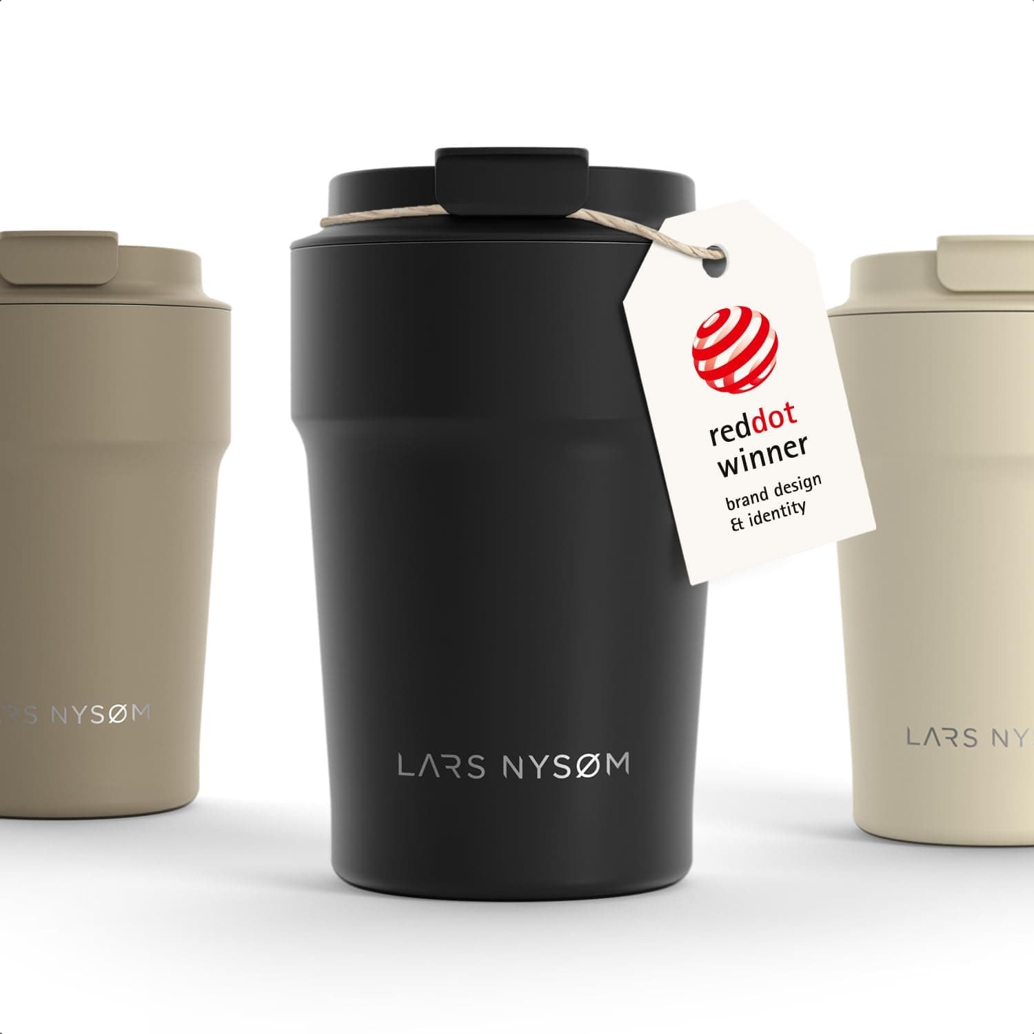 LARS NYSØM Taza Termica Cafe 380ml - Vaso Termo Cafe para Llevar - Aislante