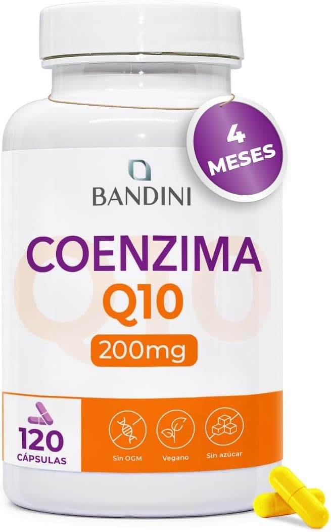 Bandini® Coenzima Q10 200mg de Concentración 120 Cápsulas Veganas -