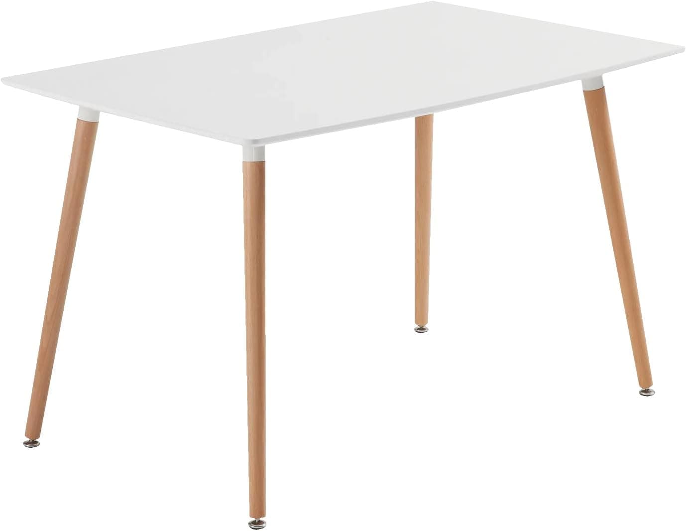 Baroni Home Mesa de Madera de en Estilo Escandinavo, Ideal para Comedor, Cocina, salón o como Escritorio de Oficina, Color Blanco, 120x70x72 cm