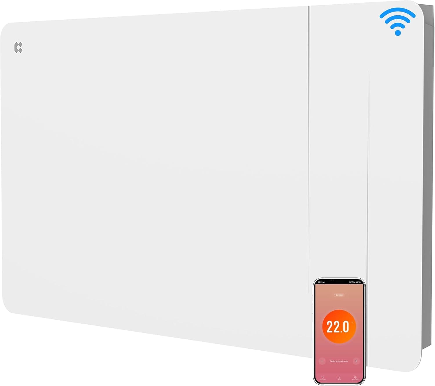 CIARRA Radiador de Inercia 1500W con Cerámica y Película Calefactora WiFi