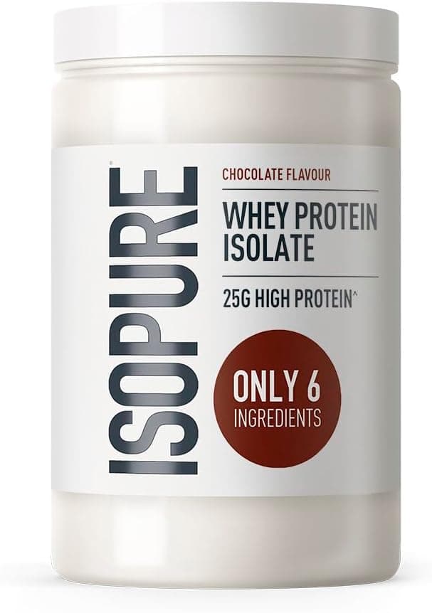 Isopure Proteína de Suero Isolada Sabor Chocolate en Polvo, Alta en Proteínas con 25 g por Ración, Baja en Azúcar, Sin Aromas ni Edulcorantes Artificiales, Solo 6 Ingredientes, 480 g