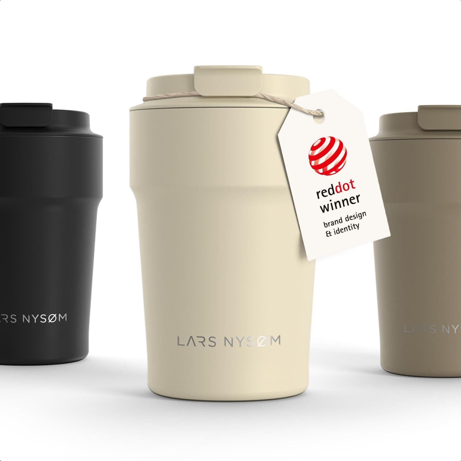 LARS NYSØM Taza Termica Cafe 380ml - Vaso Termo Cafe para Llevar - Aislante