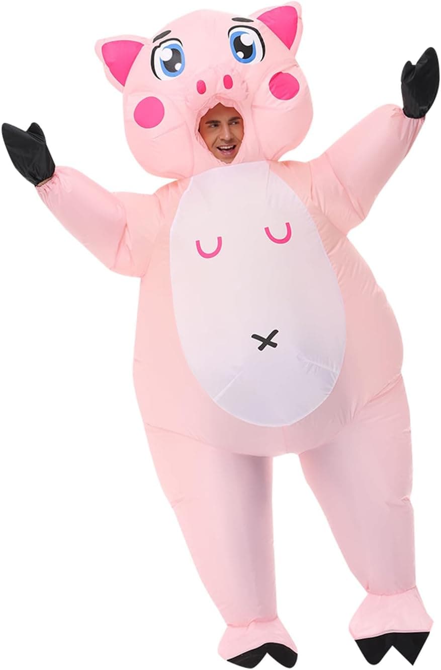 Disfraz inflable de cerdo para adultos, disfraz inflable de T-rex de tamaño adulto, disfraz completo inflable para adultos, hombres y mujeres, traje inflable elegante y divertido para Halloween