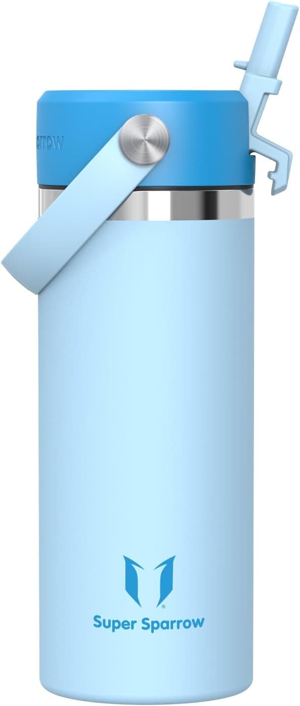 Sparrow Botella Agua Acero Inoxidable Niños 500ml Botella Termica Pajita