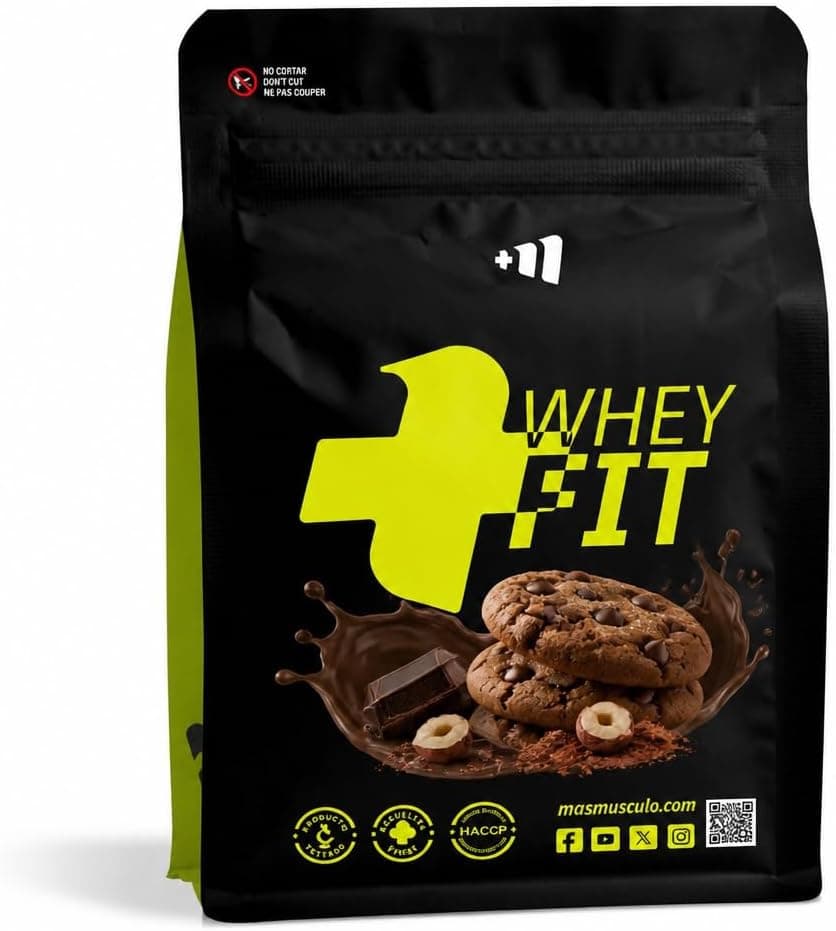 MASmusculo - Whey FIT 2Kg - Proteína Whey en Polvo - Proteína Suero de Leche - Regeneración y Aumento Muscular - Mejora Rendimiento - Choco Galleta