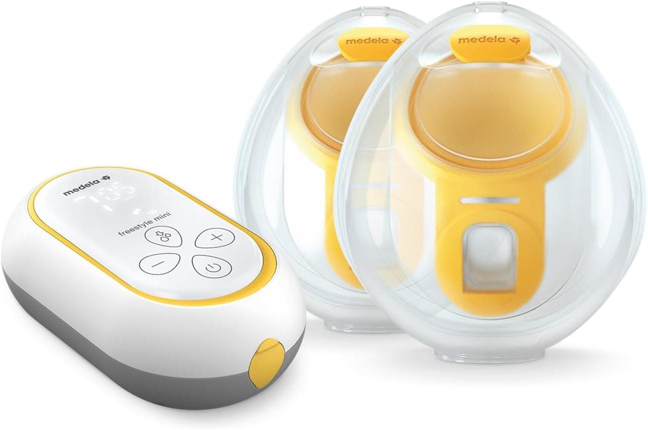 Medela Freestyle Mini Hands-Free extractor de leche eléctrico doble con copas de recogida Hands-Free y batería recargable de Medela.