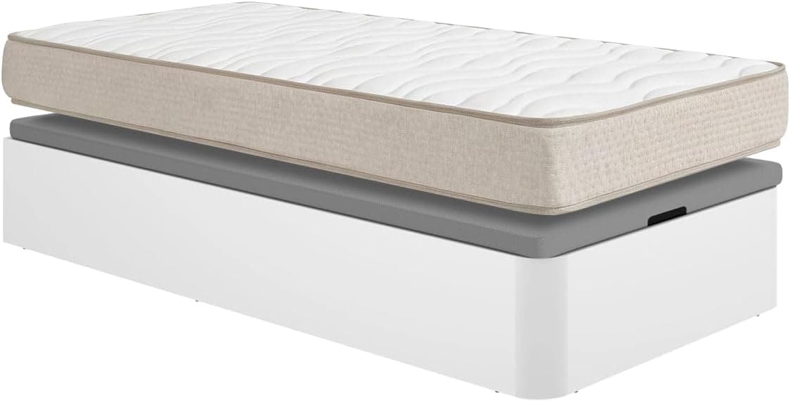 DEKIT - Pack Ahorro Juvenil Canapé Nest con 1 Colchón viscoelástico Nova 105x190cm