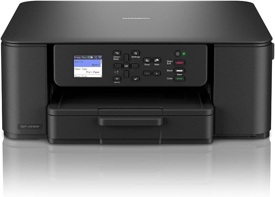Brother DCPJ1310DW Impresora Multifunción de Tinta, WiFi, WiFi Direct, Conexión a Dispositivos Móviles e Impresión Automática a Doble Cara, Negro