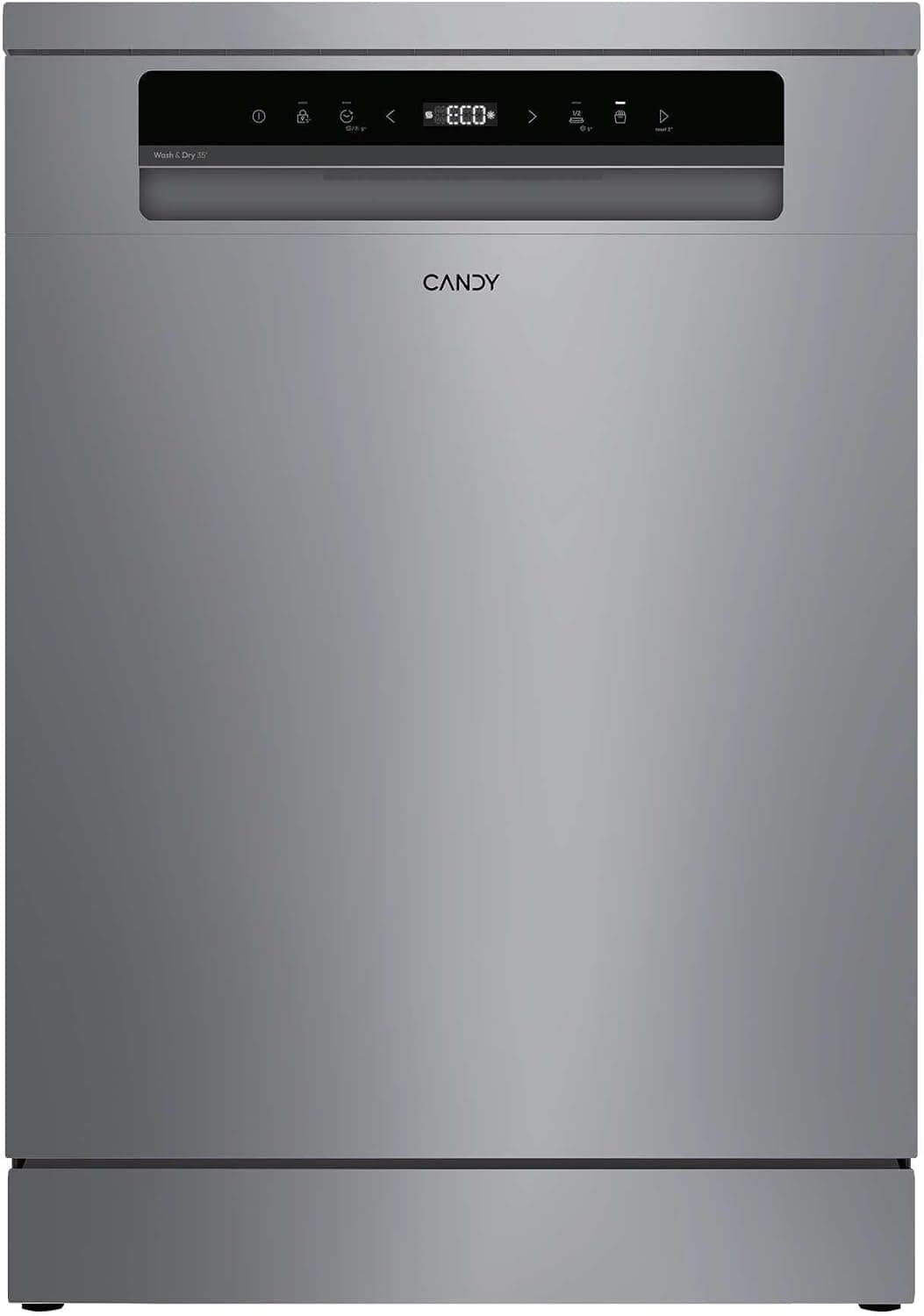 Candy Rapidò CFP 4D9F0S Lavavajillas de Libre Instalación 60CM, 14 Servicios. 7 Programas, Inicio Diferido, Cesta Superior Regulable en Altura, 49DB, Gris