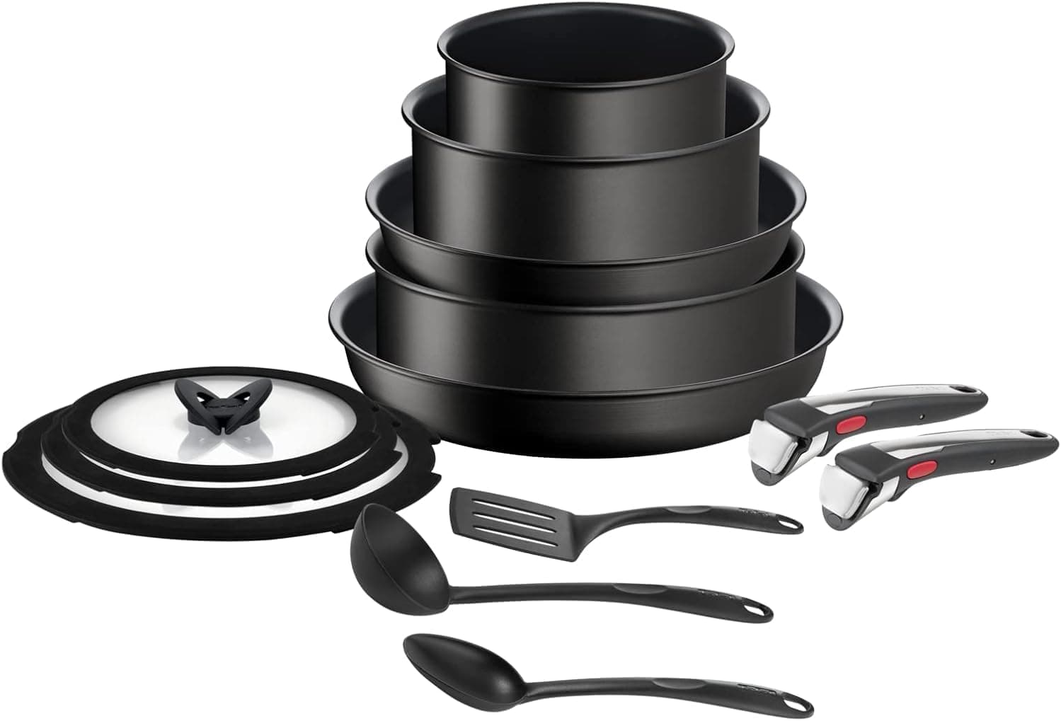 Tefal Ingenio Unlimited On - Juego de 5 Piezas + 8 Accesorios, Aluminio