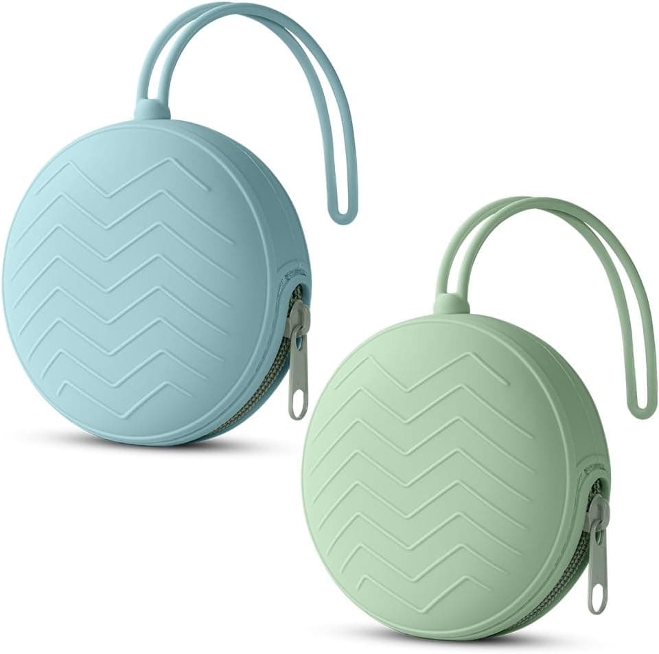 Aolso Caja de Chupetes de Silicone - 2 PCS Estuche Verde/Azul