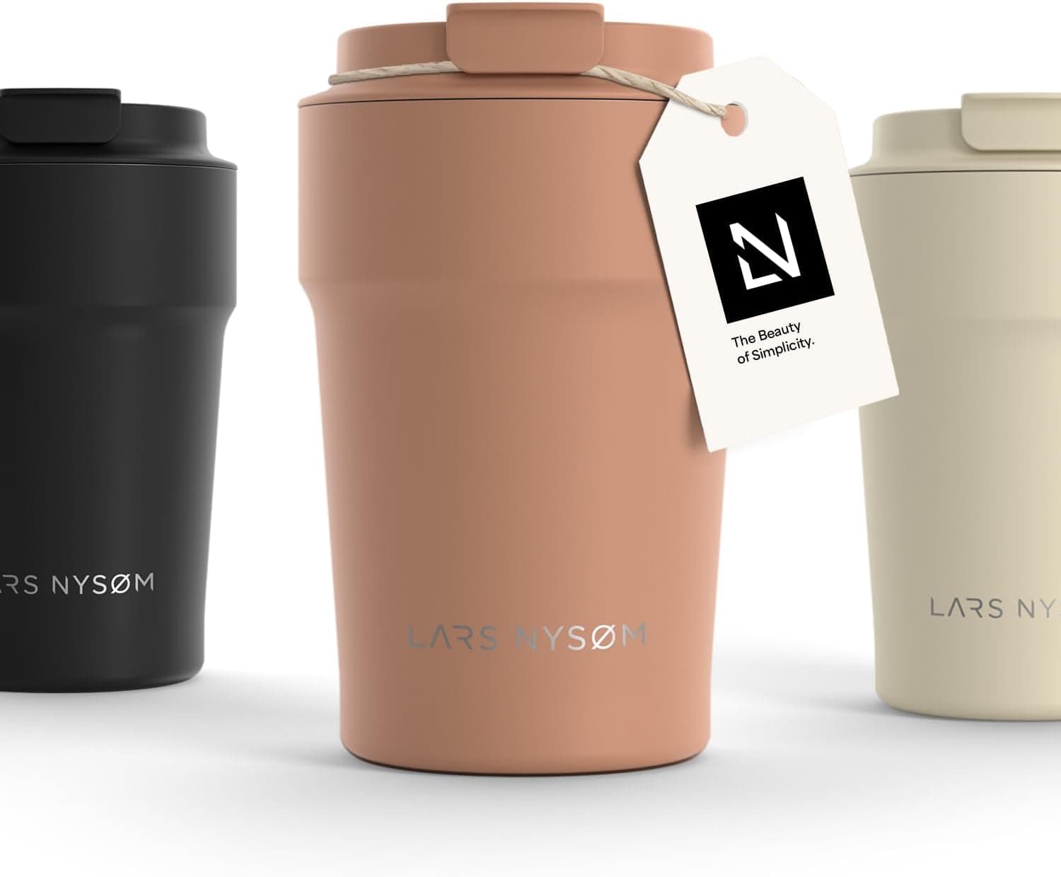 LARS NYSØM Taza Termica Cafe 380ml - Vaso Termo Cafe para Llevar - Aislante