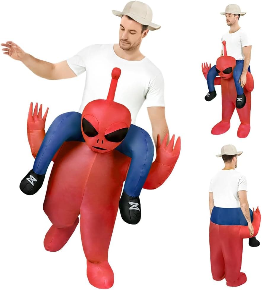 Disfraz Inflable de alienígena, Disfraz Inflable, Disfraz Inflable para Adultos con Sistema de inflación, Carnaval, Halloween, Verde, Cosplay para Fiestas