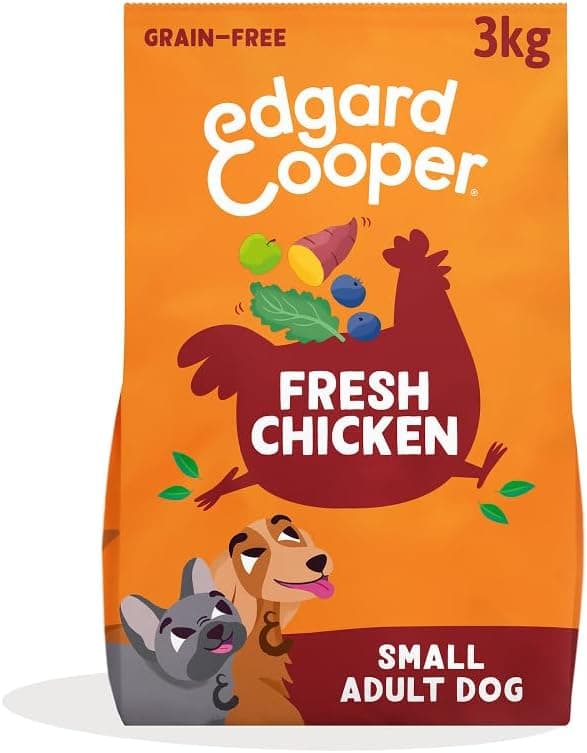 Edgard & Cooper Pienso para Perros Adultos Mini, Pollo Fresco (3kg), Comida Perro Seca Sin Cereales, Los Ingredientes Naturales, con Equilibrio de Fibra añadido