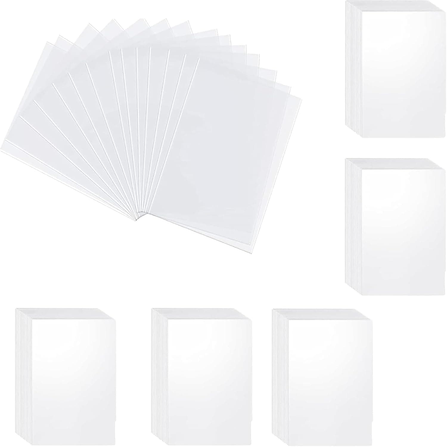 500 Fundas para Cartas Estándar, 66x91mm Fundas para Cartas de Comercio, Poke-mon, Transparente Soft Sleeves, Protectoras de Tarjeta