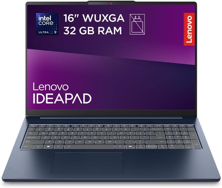 Lenovo IdeaPad Slim 5 Gen 10 – Ordenador Portátil 16" WUXGA (Intel Core Ultra 9 185H, 32 GB RAM, 1 TB SSD, Wi-Fi 6, USB-C, Windows 11 Home) Teclado QWERTY Español - Azul Cósmico