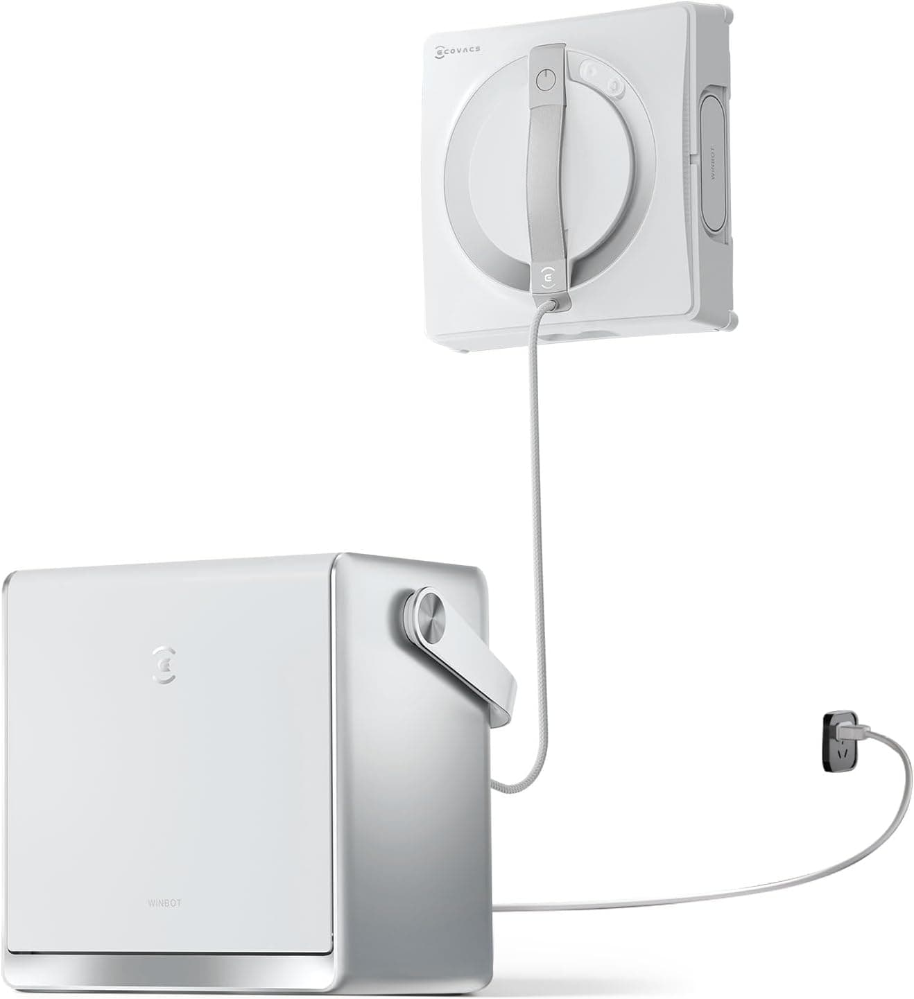 ECOVACS Winbot W2 Pro Omni Robot limpiacristales, con estación multifunción, Carga Durante el Funcionamiento, pulverizador de Agua de Triple Boquilla, protección de 12 Niveles