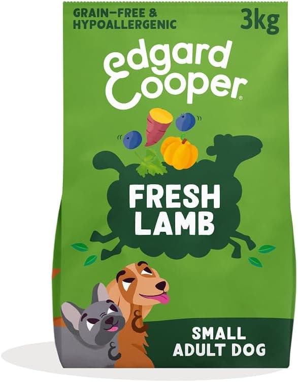 Edgard & Cooper Pienso para Perros Adultos Mini, Cordero Fresco (3kg), Comida Perro Seca Sin Cereales, Hipoalergénica, Ingredientes Naturales, con Equilibrio de Fibra añadido